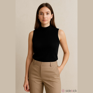 Double D Ranch Black Sleeveless Mock Neck Top XS